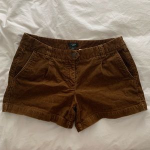 Brown Velvet Low Rise Shorts